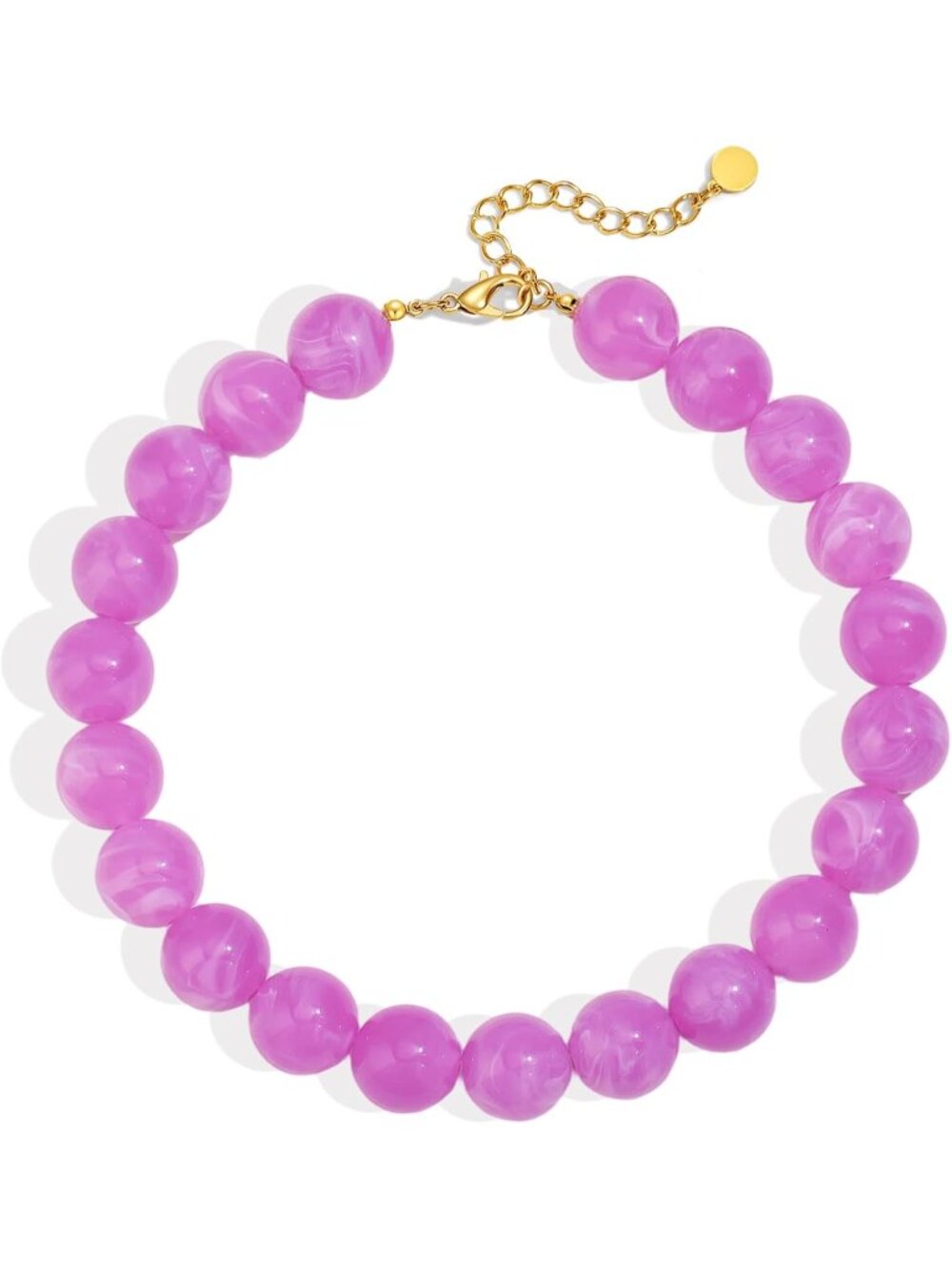 Women's 20MM Purple Chunky Resin Bead Choker Boho Summer Beach Jewelry